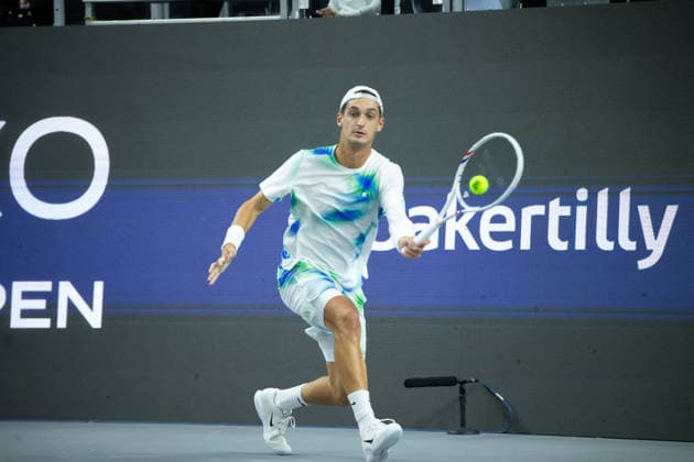 February 9, 2026, Frisco, Texas, USA: TERENCE ATMANE (FRA) uses a forehand during a menÃ¢â‚¬â ¢s singles match at 2026 Nexo Dallas Open at The Ford Center at The Star in Frisco, Texas. Tiafoe defeated Atmane 4:6, 6:2, 6:2. Tennis 2026: Dallas Open: Atmane 4:6, 6:2, 6:2 Tiafoe  - ZUMAh193 20260209_zsp_h193_132 Copyright: xDanielxMcGregor-Huyerx