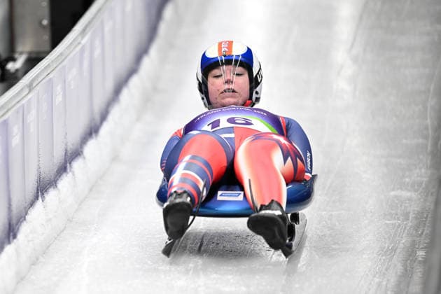 260209 -- CORTINA D AMPEZZO, Feb. 9, 2026 -- Ashley Farquharson of the United States competes during the luge women s singles run 1 at the Milan-Cortina 2026 Olympic Winter games, Winterspiele,Spiele, Summer games in Cortina, Italy, Feb. 9, 2026. MICO2026ITALY-CORTINA D AMPEZZO-OLYMPIC WINTER GAMES-LUGE-WOMEN S SINGLES LianxYi  (MICO2026)ITALY-CORTINA D AMPEZZO-OLYMPIC WINTER GAMES-LUGE-WOMEN S SINGLES IMAGO LianxYi  imago images 0847200829