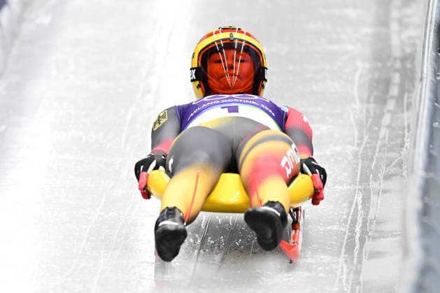260209 -- CORTINA D AMPEZZO, Feb. 9, 2026 -- Julia Taubitz of Germany competes during the luge women s singles run 1 at the Milan-Cortina 2026 Olympic Winter games, Winterspiele,Spiele, Summer games in Cortina, Italy, Feb. 9, 2026. MICO2026ITALY-CORTINA D AMPEZZO-OLYMPIC WINTER GAMES-LUGE-WOMEN S SINGLES LianxYi  (MICO2026)ITALY-CORTINA D AMPEZZO-OLYMPIC WINTER GAMES-LUGE-WOMEN S SINGLES IMAGO LianxYi  imago images 0847200830
