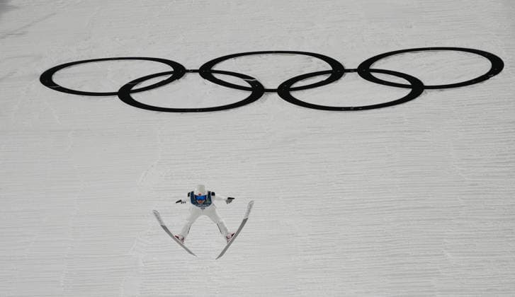 (260210) -- PREDAZZO, Feb. 10, 2026 -- Song Qiwu of China competes during the Ski jumping, Skispringen, Ski, nordisch Men s Normal Hill Individual of the 2026 Milan-Cortina Winter Olympics in Predazzo, Italy, Feb. 9, 2026. ) (MICO2026)ITALY-MILAN-OLYMPIC Winter games, Winterspiele,Spiele, Summer games SKI JUMPING-MEN S NORMAL HILL INDIVIDUAL MengxYongmin 