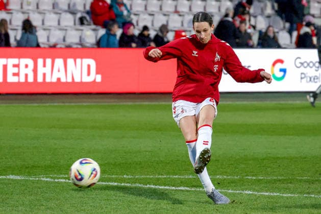 09 02 2026, xsscx, Frauen Fussball, 1 FC Koeln SGS Essen, 1 Fussball Bundesliga, 17 Spieltag, Franz Kremer Stadion, Saison 2025 2026 Sara Agrez 1 FC Koeln 4 DFB regulations prohibit any use of photographs as image sequences and or quasi video Photo xSandraxScherningxPressefotoKochx Nordrhein Westfalen Germany