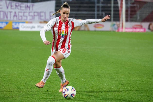 09 02 2026, xsscx, Frauen Fussball, 1 FC Koeln SGS Essen, 1 Fussball Bundesliga, 17 Spieltag, Franz Kremer Stadion, Saison 2025 2026 Vanessa Leimenstoll 1 FC Koeln 29 DFB regulations prohibit any use of photographs as image sequences and or quasi video Photo xSandraxScherningxPressefotoKochx Nordrhein Westfalen Germany