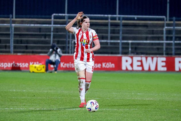 09 02 2026, xsscx, Frauen Fussball, 1 FC Koeln SGS Essen, 1 Fussball Bundesliga, 17 Spieltag, Franz Kremer Stadion, Saison 2025 2026 Adriana Achcinska 1 FC Koeln 9 DFB regulations prohibit any use of photographs as image sequences and or quasi video Photo xSandraxScherningxPressefotoKochx Nordrhein Westfalen Germany