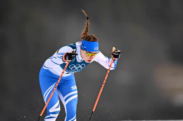 LKS 20260210 Jasmi Joensuu of Finland competes during the women s Sprint Classic Qualification at the Milano Cortina Winter Olympics at the Tesero Cross Country Skiing Stadium on February 10, 2026. - RONI REKOMAA Tesero Italy KRk4mfVUi2E  Copyright: xRonixRekomaax KRk4mfVUi2E