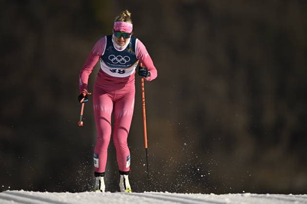 LKS 20260210 Neutral athlete Hanna Karaliova competes during the women s Sprint Classic Qualification at the Milano Cortina Winter Olympics at the Tesero Cross Country Skiing Stadium on February 10, 2026. - RONI REKOMAA Tesero Italy ZjADQu5hGAw  Copyright: xRonixRekomaax ZjADQu5hGAw