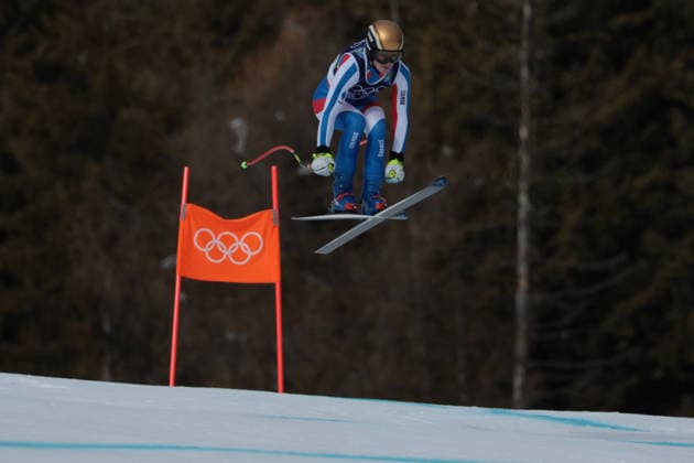 Romane Miradoli (FRA) during the Olympic Winter games, Winterspiele,Spiele, Summer games Milano-Cortina 2026, Alpine Skiing Women s Team Combined Downhill on February 10, 2026 at Tofane Alpine Skiing Centre in Cortina D Ampezzo, Italy  Copyright: xLucianoxMariaxBisi IPAxSportx xipa-agency.netx xx IPA_71212220 IPA_Agency_IPA71212220