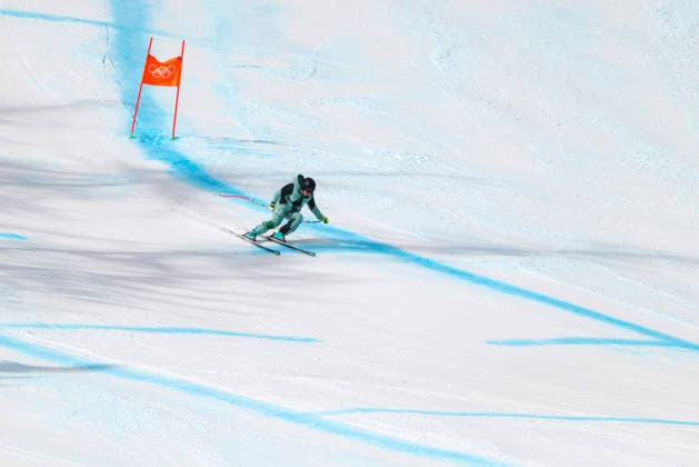 OLYMPICS - Winter Olympic Games, Olympische Spiele, Olympia, OS Milano Cortina 2026 CORTINA D AMPEZZO,ITALY,10.FEB.26 - OLYMPICS, ALPINE SKIING - Winter Olympic Games Milano Cortina 2026, team combined, downhill, women. Image shows camera racer Nicole Schmidhofer (ORF)..  GEPAxpictures xMaticxKlansek