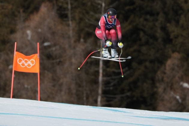 Nina Ortlieb (AUT) during the Olympic Winter games, Winterspiele,Spiele, Summer games Milano-Cortina 2026, Alpine Skiing Women s Team Combined Downhill on February 10, 2026 at Tofane Alpine Skiing Centre in Cortina D Ampezzo, Italy  Copyright: xLucianoxMariaxBisi IPAxSportx xipa-agency.netx xx IPA_71212322 IPA_Agency_IPA71212322