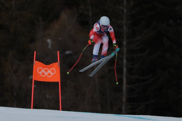 Janine Schmitt (SUI) during the Olympic Winter games, Winterspiele,Spiele, Summer games Milano-Cortina 2026, Alpine Skiing Women s Team Combined Downhill on February 10, 2026 at Tofane Alpine Skiing Centre in Cortina D Ampezzo, Italy  Copyright: xLucianoxMariaxBisi IPAxSportx xipa-agency.netx xx IPA_71212492 IPA_Agency_IPA71212492