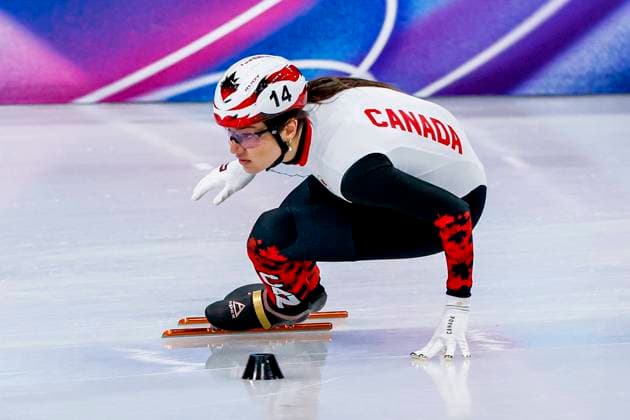 Courtney Sarault of Canada Women s 500m, Milano Cortina 2026 Winter Olympics: Day 4, Short Track Speed skating, Eisschnelllauf - Milano Cortina 2026 Winter Olympics: Day 4, Milano Speed Skating Stadium, February 10, 2026, Milan, Italy.