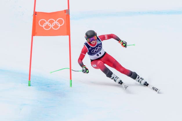 OLYMPICS - Winter Olympic Games, Olympische Spiele, Olympia, OS Milano Cortina 2026 CORTINA D AMPEZZO,ITALY,10.FEB.26 - OLYMPICS, ALPINE SKIING - Winter Olympic Games Milano Cortina 2026, team combined, downhill, women. Image shows Cornelia Huetter (AUT).  GEPAxpictures xMaticxKlansek