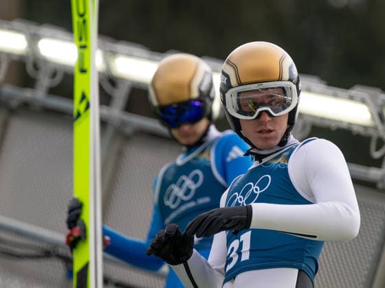 OLYMPICS - Winter Olympic Games, Olympische Spiele, Olympia, OS Milano Cortina 2026 VAL DI FIEMME,ITALY,10.FEB.26 - OLYMPICS, NORDIC SKIING, NORDIC COMBINED, Ski jumping, Skispringen, Ski, nordisch - Winter Olympic Games Milano Cortina 2026, normal hill, training . Image shows Thomas Rettenegger (AUT).  GEPAxpictures xOliverxLerch