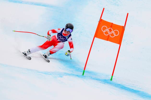 OLYMPICS - Winter Olympic Games, Olympische Spiele, Olympia, OS Milano Cortina 2026 CORTINA D AMPEZZO,ITALY,10.FEB.26 - OLYMPICS, ALPINE SKIING - Winter Olympic Games Milano Cortina 2026, team combined, downhill, women. Image shows Corinne Suter (SUI).  GEPAxpictures xMaticxKlansek