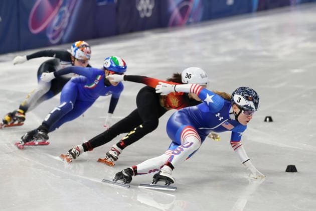 February 10, 2026, Milan, Lombardy, Italy: CORINNE STODDARD of USA in the Women 500m heats of the Short Track Speed skating, Eisschnelllauf at the Milano Cortina 2026 Winter Olympic Games, Olympische Spiele, Olympia, OS Olympics 2026: Milano Cortina: Short Track Speed Skating  - ZUMAc179 20260210_oly_c179_016 Copyright: xMickaelxChavetx