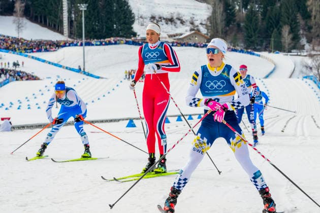 Winter Olympics in Milan Cortina 2026 Val di Fiemme, Italy 20260210. Jonna Sundling from Sweden and Kristine Stavaas Skistad from Norway during the cross-country sprint finals at the Tesero stadium during the Winter Olympics in Milano Cortina 2026. Photo: Lise Aaserud NTB Val di Fiemme Italy EDITORIAL USE ONLY. RESTRICTED USE FOR BETTING COMPANIES Ref:_SPOMQW--Gp-1dk.jpg *** Winter Olympics in Milan Cortina 2026 Val di Fiemme, Italy 20260210 Jonna Sundling from Sweden and Kristine Stavaas Skistad from Norway during the cross country sprint finals at the Tesero stadium during the Winter Olympics in Milano Cortina 2026 Photo Lise Aaserud NTB Val di Fiemme Italy EDITORIAL USE ONLY RESTRICTED USE FOR BETTING COMPANIES  Copyright: xLisexAserudx xNTBx