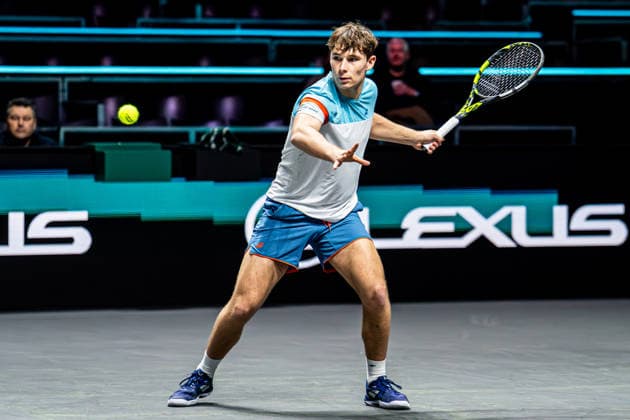 2026-02-10 ABN AMRO Open - Day Two ROTTERDAM, NETHERLANDS - FEBRUARY 10: Mees Rottgering competing during Day Two of the ABN AMRO Open at Rotterdam Ahoy on February 10, 2026 in Rotterdam, Netherlands. (Photo by Gabriel Calvino Alonso BSR Agency) Rotterdam Netherlands Content not available for redistribution in The Netherlands directly or indirectly through any third parties. Copyright: xBSRxAgencyx