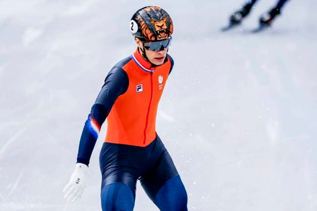 Jens van t Wout of the Netherlands looks on after Mixed Team Relay Quarterfinals, Milano Cortina 2026 Winter Olympics: Day 4, Short Track Speed skating, Eisschnelllauf - Milano Cortina 2026 Winter Olympics: Day 4, Milano Speed Skating Stadium, February 10, 2026, Milan, Italy.