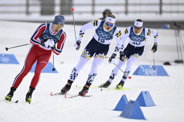 VAL DI FIEMME, ITALY 20260210 Norway s Erik Valnes, Sweden s Edvin Anger and Sweden s Johan Häggström during the men s quarter-final sprint at the Winter Olympics in Val di Fiemme, Italy. *** The image is included in the SPORTS PACKAGE. For others PAYMENT IMAGE *** VAL DI FIEMME ITALY x10430x *** VAL DI FIEMME, ITALY 20260210 Norway s Erik Valnes, Sweden s Edvin Anger and Sweden s Johan Häggström during the men s quarter final sprint at the Winter Olympics in Val di Fiemme, Italy The image is included in the SPORTS PACKAGE For others PAYMENT IMAGE VAL DI FIEMME ITALY x10430x  Copyright: xChristinexOlsson TTx OLYMPICS 2026 SKIING