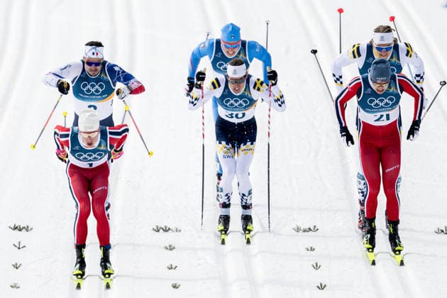 260210 Johannes Hosflot Klaebo of Norway, Jules Chappaz of France, Johan Häggström of Sweden, Edvin Anger of Sweden and Erik Valnes of Norway compete in the men s classic technique cross-country skiing sprint quarter final during day 4 of the 2026 Winter Olympics on February 10, 2026 in Val di Fiemme. Photo: Joel Marklund BILDBYRAN kod JM MT0970 skidor cross-country skiing langrenn Olympic Games, Olympische Spiele, Olympia, OS olympics winter olympics os ol olympiska spel vinter-os olympiske leker milano cortina 2026 milan cortina 2026 milano cortina 2026 olympic games milano cortina 2026 winter olympic games milano cortina-os milano cortina-ol vinter-ol 4 bbeng sprint sverige norge frankrike *** 260210 Johannes Hosflot Klaebo of Norway, Jules Chappaz of France, Johan Häggström of Sweden, Edvin Anger of Sweden and Erik Valnes of Norway compete in the men s classic technique cross country skiing sprint quarter final during day 4 of the 2026 Winter Olympics on February 10, 2026 in Val di Fiemme Photo Joel Marklund BILDBYRAN kod JM MT0970 skidor cross country skiing langrenn olympic games olympics winter olympics os ol olympiska spel vinter os olympiske leker milano cortina 2026 milan cortina 2026 milano cortina 2026 olympic games milano cortina 2026 winter olympic games milano cortina os milano cortina ol vinter ol 4 bbeng sprint sverige norge frankrike  Copyright: JOELxMARKLUND BB260210JM064