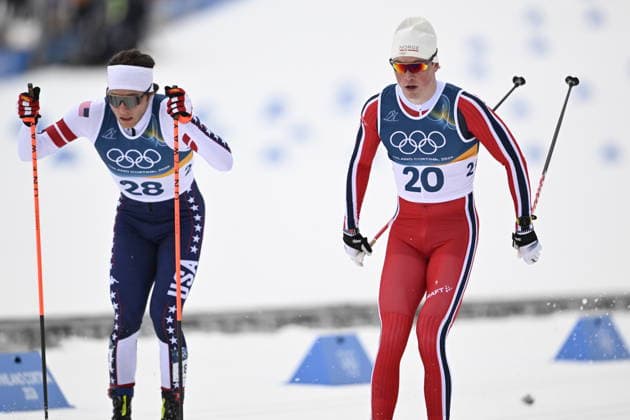 VAL DI FIEMME, ITALY 20260210 USA s Jc Schoonmaker and Norway s Oskar Opstad Vike, during the men s quarterfinal sprint at the Winter Olympics in Val di Fiemme, Italy. *** The image is included in the SPORTS PACKAGE. For others PAYMENT IMAGE *** VAL DI FIEMME ITALY x10430x *** VAL DI FIEMME, ITALY 20260210 USA s Jc Schoonmaker and Norway s Oskar Opstad Vike, during the men s quarterfinal sprint at the Winter Olympics in Val di Fiemme, Italy The image is included in the SPORTS PACKAGE For others PAYMENT IMAGE VAL DI FIEMME ITALY x10430x  Copyright: xChristinexOlsson TTx 2026 OLYMPICS SKIING SPRINT