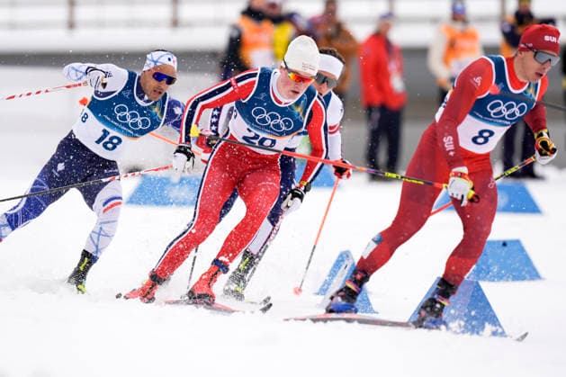 Winter Olympics in Milan Cortina 2026 Val di Fiemme, Italy 20260210. Richard Jouve from France, Oskar Opstad Vike from Norway and Valerio Grond from Switzerland during the cross-country sprint finals at Lago di Tesero during the Winter Olympics in Milano Cortina 2026. Photo: Terje Pedersen NTB Val di Fiemme Italy EDITORIAL USE ONLY. RESTRICTED USE FOR BETTING COMPANIES Ref:_SPO86XO4I-3Zig.jpg *** Winter Olympics in Milan Cortina 2026 Val di Fiemme, Italy 20260210 Richard Jouve from France, Oskar Opstad Vike from Norway and Valerio Grond from Switzerland during the cross country sprint finals at Lago di Tesero during the Winter Olympics in Milano Cortina 2026 Photo Terje Pedersen NTB Val di Fiemme Italy EDITORIAL USE ONLY RESTRICTED USE FOR BETTING COMPANIES  Copyright: xTerjexPedersenx xNTBx