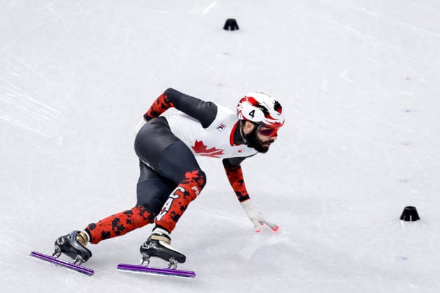 2026-02-10 Short Track Speed skating, Eisschnelllauf - Milano Cortina 2026 Winter Olympics - Day 4 MILAN, ITALY - FEBRUARY 10: Steven Dubois of Canada competing in the Mixed Team Relay during Day 4 of Short Track Speed Skating - Milano Cortina 2026 Winter Olympics at Milano Ice Skating Arena on February 10, 2026 in Milan, Italy. (Photo by Joris Verwijst BSR Agency) Milan Italy Content not available for redistribution in The Netherlands directly or indirectly through any third parties. Copyright: xBSRxAgencyx