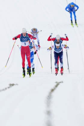 Winter Olympics in Milan Cortina 2026 Val di Fiemme, Italy 20260210. Johannes Hoesflot Klaebo from Norway and Ben Ogden from the USA during the cross-country sprint finals at the Tesero stadium during the Winter Olympics in Milano Cortina 2026. Photo: Lise Aserud NTB Val di Fiemme Italy EDITORIAL USE ONLY. RESTRICTED USE FOR BETTING COMPANIES Ref:_SPO8z3UhPLf_Dw.jpg *** Winter Olympics in Milan Cortina 2026 Val di Fiemme, Italy 20260210 Johannes Hoesflot Klaebo from Norway and Ben Ogden from the USA during the cross country sprint finals at the Tesero stadium during the Winter Olympics in Milano Cortina 2026 Photo Lise Aserud NTB Val di Fiemme Italy EDITORIAL USE ONLY RESTRICTED USE FOR BETTING COMPANIES  Copyright: xLisexAserudx xNTBx