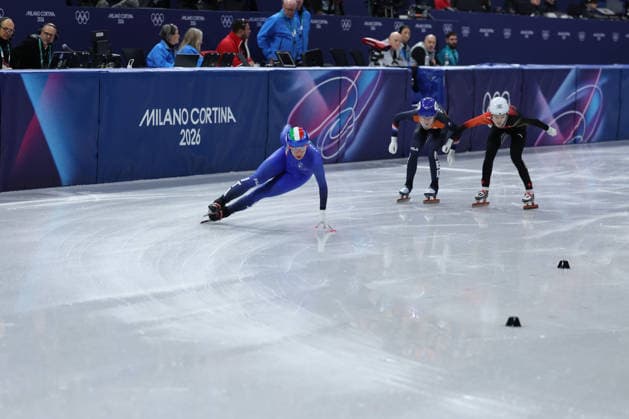Team Italia during the Olympic Winter Milano-Cortina 2026 Shirt Track Speed skating, Eisschnelllauf Team Relay on February 10, 2026 at Milano Ice Skating Arena in Milan, Italy  Copyright: xFabrizioxCarabelli IPAxSportx xipa-agency.netx xx IPA_71219580 IPA_Agency_IPA71219580