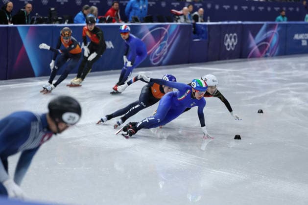 Team Italia during the Olympic Winter Milano-Cortina 2026 Shirt Track Speed skating, Eisschnelllauf Team Relay on February 10, 2026 at Milano Ice Skating Arena in Milan, Italy  Copyright: xFabrizioxCarabelli IPAxSportx xipa-agency.netx xx IPA_71219581 IPA_Agency_IPA71219581