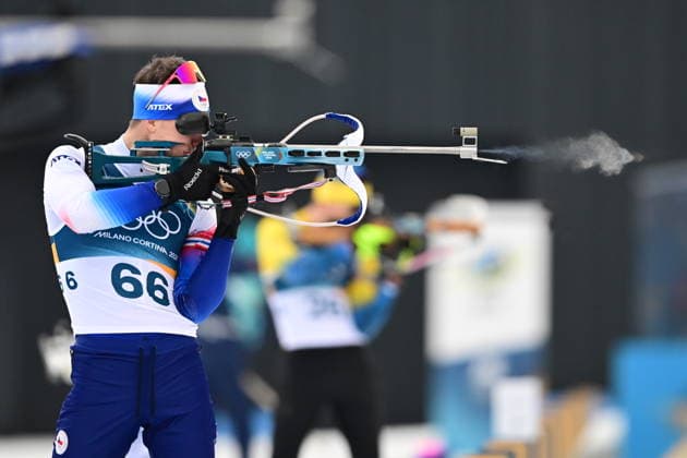 XXV Winter Olympic Games, Olympische Spiele, Olympia, OS in Livigno, Italy, on February 10, 2026. Biathlon Men s 20km Individual. Mikulas Karlik from Czech Republic during rifle zeroing. (CTKxPhoto OndrejxDeml) CTKPhotoP2026021004951  CTKPhotoP2026021004951