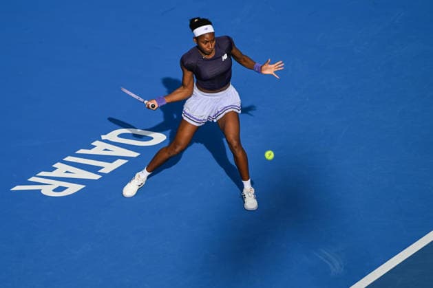 Qatar TotalEnergies Open 2026 - Day Three DOHA, QATAR FEBRUARY 10: Coco Gauff of the United States in action against Elisabetta Cocciaretto of Italy in the second round on Day Three of the Qatar TotalEnergies Open, part of the Hologic WTA, Tennis Damen Tour, at the Khalifa International Tennis and Squash Complex on February 10, 2026 in Doha, Qatar. Doha Qatar  Copyright: xArturxWidakx originalFilename:widak-qatartot260210_np8Gq.jpg