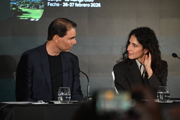 Rafa Nadal y Cantabria Labs presentan Spin&Swing Rafa Nadal y Xisca Perelló durante la presentación de Spin&Swing en el Real Club de Campo Villa de Madrid, a 10 de febrero de 2026, en Madrid (Espana). Se trata de la nueva iniciativa deportiva solidaria impulsada por Rafa Nadal y Cantabria Labs, destinada a apoyar los proyectos sociales de la Fundación Rafa Nadal. FAMOSOS;NADAL;ASOCIACIÓN José Madrid Madrid Espana  Copyright: xJosÃ xOlivax 7279117