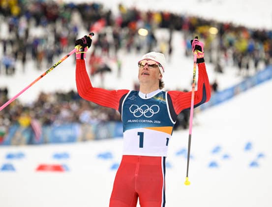 LKS 20260210 Winner, Johannes Hösflot Kläbo of Norway after the men s Sprint Classic Final at the Milano Cortina Winter Olympics at the Tesero Cross Country Skiing Stadium on February 10, 2026. - MARKKU ULANDER Tesero Italy LIqetad7aTU  Copyright: xMarkkuxUlanderx LIqetad7aTU