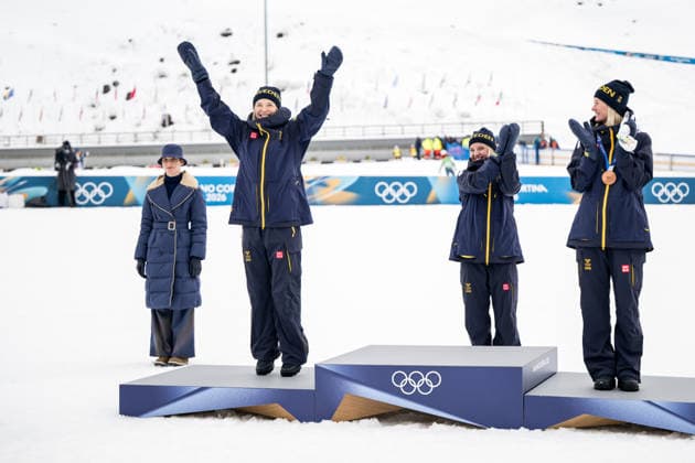 260210 Jonna Sundling of Sweden, Linn Svahn and Maja Dahlqvist of Sweden celebrate on the podium after women s classic technique cross-country skiing sprint final during day 4 of the 2026 Winter Olympics on February 10, 2026 in Val di Fiemme. Photo: Maxim Thore BILDBYRAN kod MT MT0970 skidor cross-country skiing langrenn Olympic Games, Olympische Spiele, Olympia, OS olympics winter olympics os ol olympiska spel vinter-os olympiske leker milano cortina 2026 milan cortina 2026 milano cortina 2026 olympic games milano cortina 2026 winter olympic games milano cortina-os milano cortina-ol vinter-ol 4 bbeng sprint sverige jubel *** 260210 Jonna Sundling of Sweden, Linn Svahn and Maja Dahlqvist of Sweden celebrate on the podium after women s classic technique cross country skiing sprint final during day 4 of the 2026 Winter Olympics on February 10, 2026 in Val di Fiemme Photo Maxim Thore BILDBYRAN kod MT MT0970 skidor cross country skiing langrenn olympic games olympics winter olympics os ol olympiska spel vinter os olympiske leker milano cortina 2026 milan cortina 2026 milano cortina 2026 olympic games milano cortina 2026 winter olympic games milano cortina os milano cortina ol olympiska spel vinter ol 4 bbeng sprint sverige jubel  Copyright: MAXIMxTHORE BB260210MT172