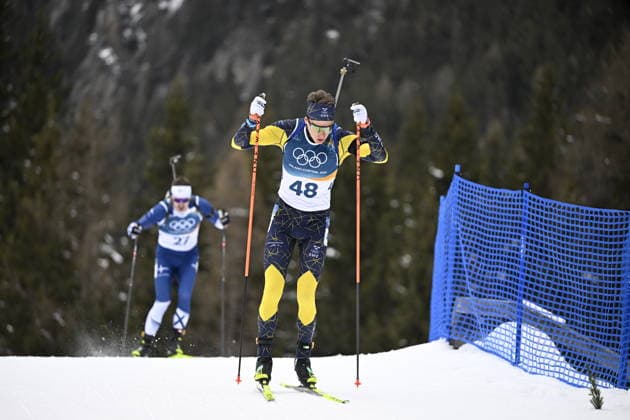 ANTERSELVA, ITALIEN 20260210 Sveriges Sebastian Samuelsson och Finlands Olli Hiidensalo under herrarnas distanslopp 20 km skidskytte under vinter-OS i Milano Cortina i Anterselva, Italien. *** Bilden ingar i SPORTPAKET. För övriga BETALBILD *** ANTERSELVA ITALIEN x10050x *** ANTERSELVA, ITALY 20260210 Swedens Sebastian Samuelsson and Finlands Olli Hiidensalo during the mens 20 km biathlon distance race at the Milan Cortina Winter Olympics in Anterselva, Italy Picture in SPORT PACKAGE For others PAY PICTURE ANTERSELVA ITALY x10050x  Copyright: xPontusxLundahl TTx OS 2026 SKIDSKYTTE DISTANS