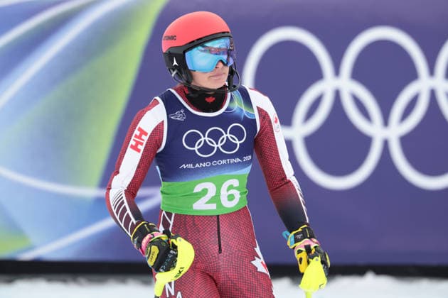 Ali Nullmeyer (CAN) during the Olympic Winter games, Winterspiele,Spiele, Summer games Milano-Cortina 2026, Alpine Skiing Women s Team Combined Slalom on February 10, 2026 at Tofane Alpine Skiing Centre in Cortina D Ampezzo, Italy  Copyright: xLucianoxMariaxBisi IPAxSportx xipa-agency.netx xx IPA_71221940 IPA_Agency_IPA71221940