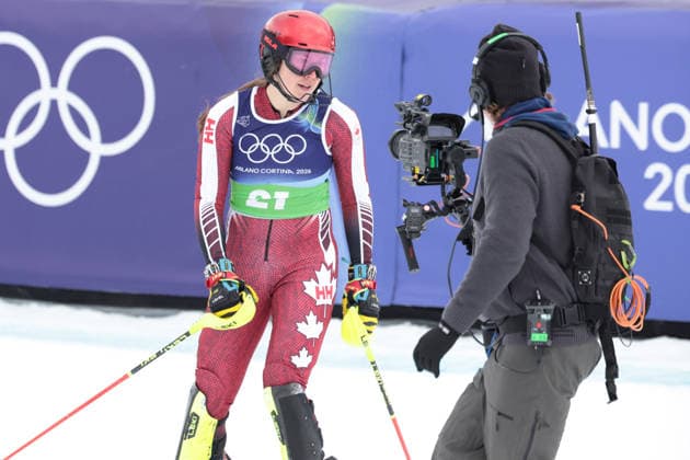 Laurence St-Germain (CAN) during the Olympic Winter games, Winterspiele,Spiele, Summer games Milano-Cortina 2026, Alpine Skiing Women s Team Combined Slalom on February 10, 2026 at Tofane Alpine Skiing Centre in Cortina D Ampezzo, Italy  Copyright: xLucianoxMariaxBisi IPAxSportx xipa-agency.netx xx IPA_71222102 IPA_Agency_IPA71222102
