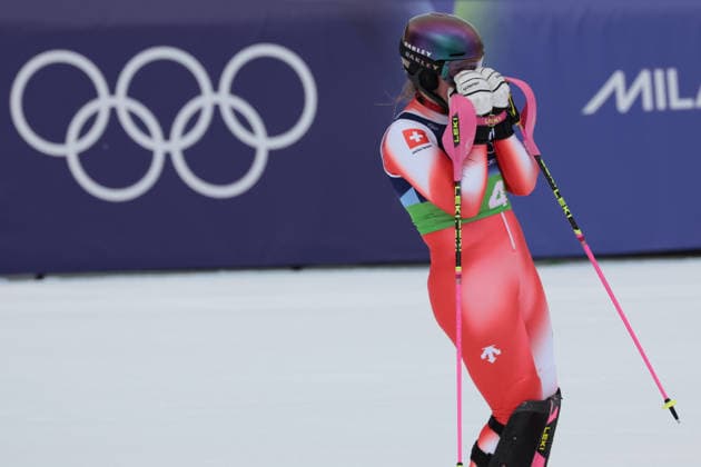 Eliane Christen (SUI) during the Olympic Winter games, Winterspiele,Spiele, Summer games Milano-Cortina 2026, Alpine Skiing Women s Team Combined Slalom on February 10, 2026 at Tofane Alpine Skiing Centre in Cortina D Ampezzo, Italy  Copyright: xLucianoxMariaxBisi IPAxSportx xipa-agency.netx xx IPA_71222254 IPA_Agency_IPA71222254