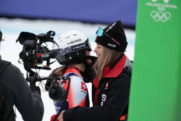Camille Rast (SUI) during the Olympic Winter games, Winterspiele,Spiele, Summer games Milano-Cortina 2026, Alpine Skiing Women s Team Combined Slalom on February 10, 2026 at Tofane Alpine Skiing Centre in Cortina D Ampezzo, Italy  Copyright: xLucianoxMariaxBisi IPAxSportx xipa-agency.netx xx IPA_71222424 IPA_Agency_IPA71222424