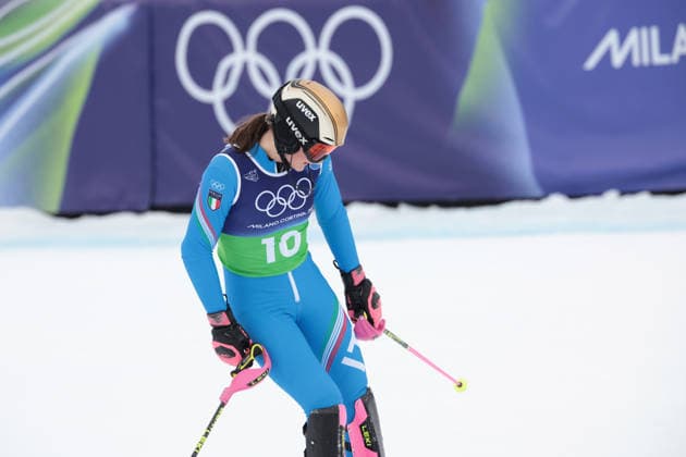 Anna Trocker (ITA) during the Olympic Winter games, Winterspiele,Spiele, Summer games Milano-Cortina 2026, Alpine Skiing Women s Team Combined Slalom on February 10, 2026 at Tofane Alpine Skiing Centre in Cortina D Ampezzo, Italy  Copyright: xLucianoxMariaxBisi IPAxSportx xipa-agency.netx xx IPA_71222569 IPA_Agency_IPA71222569