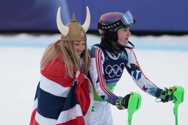 Bianca Bakke Westhoff (NOR) during the Olympic Winter games, Winterspiele,Spiele, Summer games Milano-Cortina 2026, Alpine Skiing Women s Team Combined Slalom on February 10, 2026 at Tofane Alpine Skiing Centre in Cortina D Ampezzo, Italy  Copyright: xLucianoxMariaxBisi IPAxSportx xipa-agency.netx xx IPA_71222759 IPA_Agency_IPA71222759