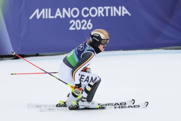 Emma Aicher (GER) during the Olympic Winter games, Winterspiele,Spiele, Summer games Milano-Cortina 2026, Alpine Skiing Women s Team Combined Slalom on February 10, 2026 at Tofane Alpine Skiing Centre in Cortina D Ampezzo, Italy  Copyright: xLucianoxMariaxBisi IPAxSportx xipa-agency.netx xx IPA_71222816 IPA_Agency_IPA71222816