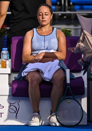 WTA, Tennis Damen QATAR TOTALENERGIES OPEN 2026-ROUND OF 32 Elisabetta Cocciaretto of Italy reacts round of 32 match against Coco Gauff of the United States during the WTA Qatar TotalEnergies Open 2026 tennis tournament at the Khalifa International Tennis Complex in Doha, Qatar, on February 10, 2026. ¨ ¨¨ DOHA Qatar Copyright: xNOUSHADx