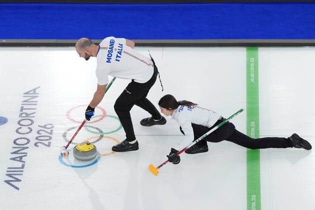 Finale di doppio misto Curling tra Italia e Gran Bretagna per la medaglia di bronzo in occasione delle Olimpiadi Invernali Milano-Cortina 2026 2026 10 Febbraio 2026, Cortina, Italia (Foto Davide Spada LaPresse)  Copyright: xSpada LaPressex