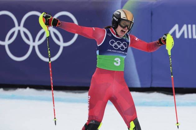 GIOCHI OLIMPICI - Olimpiadi Invernali Milano-Cortina 2026 - Alpine Skiing Women s Team Combined, Slalom Katharina Huber (AUT) during the Olympic Winter games, Winterspiele,Spiele, Summer games Milano-Cortina 2026, Alpine Skiing Women s Team Combined Slalom on February 10, 2026 at Tofane Alpine Skiing Centre in Cortina D Ampezzo, Italy Cortina D Ampezzo Italy  Copyright: xIPAxSport ABACAx