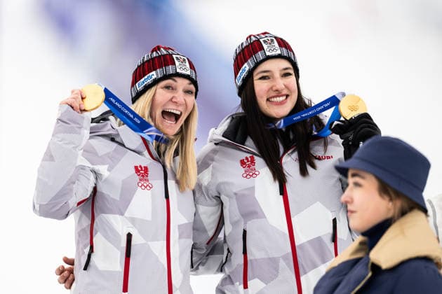 260210 Katharina Huber and Ariane Raedler of Austria celebrate after competing in women s team combined alpine skiing during day 4 of the 2026 Winter Olympics on February 10, 2026 in Cortina. Photo: Jon Olav Nesvold BILDBYRAN COP 217 JE0115 alpint alpine skiing Olympic Games, Olympische Spiele, Olympia, OS olympics winter olympics os ol olympiska spel vinter-os olympiske leker milano cortina 2026 milan cortina 2026 milano cortina 2026 olympic games milano cortina 2026 winter olympic games milano cortina-os milano cortina-ol vinter-ol 4 bbeng dam jubel österrike *** 260210 Katharina Huber and Ariane Raedler of Austria celebrate after competing in women s team combined alpine skiing during day 4 of the 2026 Winter Olympics on February 10, 2026 in Cortina Photo Jon Olav Nesvold BILDBYRAN COP 217 JE0115 alpine alpine skiing olympic games olympics winter olympics os ol olympiska spel vinter os olympiske leker milano cortina 2026 milan cortina 2026 milano cortina 2026 olympic games milano cortina 2026 winter olympic games milano cortina os milano cortina ol vinter ol 4 bbeng dam jubel österrike  Copyright: JONxOLAVxNESVOLD BB260210JE077