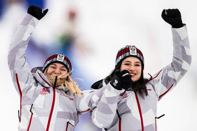 260210 Katharina Huber and Ariane Raedler of Austria celebrate after competing in women s team combined alpine skiing during day 4 of the 2026 Winter Olympics on February 10, 2026 in Cortina. Photo: Jon Olav Nesvold BILDBYRAN COP 217 JE0115 alpint alpine skiing Olympic Games, Olympische Spiele, Olympia, OS olympics winter olympics os ol olympiska spel vinter-os olympiske leker milano cortina 2026 milan cortina 2026 milano cortina 2026 olympic games milano cortina 2026 winter olympic games milano cortina-os milano cortina-ol vinter-ol 4 bbeng dam jubel österrike *** 260210 Katharina Huber and Ariane Raedler of Austria celebrate after competing in women s team combined alpine skiing during day 4 of the 2026 Winter Olympics on February 10, 2026 in Cortina Photo Jon Olav Nesvold BILDBYRAN COP 217 JE0115 alpine alpine skiing olympic games olympics winter olympics os ol olympiska spel vinter os olympiske leker milano cortina 2026 milan cortina 2026 milano cortina 2026 olympic games milano cortina 2026 winter olympic games milano cortina os milano cortina ol vinter ol 4 bbeng dam jubel österrike  Copyright: JONxOLAVxNESVOLD BB260210JE079