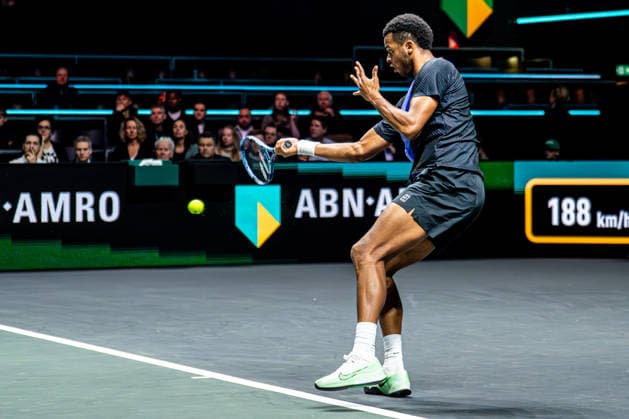 2026-02-10 ABN AMRO Open - Day Two ROTTERDAM, NETHERLANDS - FEBRUARY 10: Giovanni Mpetshi Perricard competing during Day Two of the ABN AMRO Open at Rotterdam Ahoy on February 10, 2026 in Rotterdam, Netherlands. (Photo by Gabriel Calvino Alonso BSR Agency) Rotterdam Netherlands Content not available for redistribution in The Netherlands directly or indirectly through any third parties. Copyright: xBSRxAgencyx