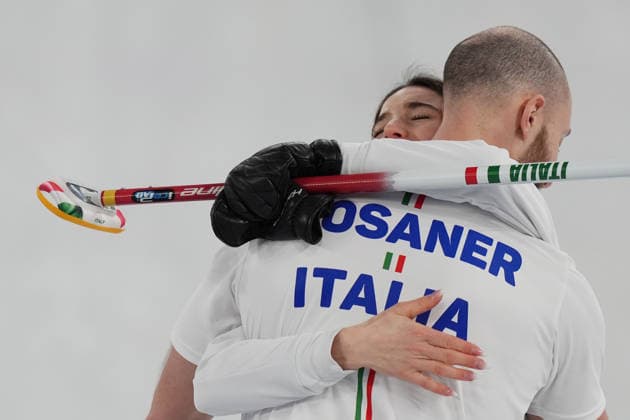 Finale di doppio misto Curling tra Italia e Gran Bretagna per la medaglia di bronzo in occasione delle Olimpiadi Invernali Milano-Cortina 2026 2026 10 Febbraio 2026, Cortina, Italia (Foto Davide Spada LaPresse)  Copyright: xSpada LaPressex