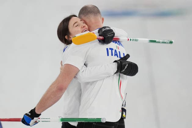Finale di doppio misto Curling tra Italia e Gran Bretagna per la medaglia di bronzo in occasione delle Olimpiadi Invernali Milano-Cortina 2026 2026 10 Febbraio 2026, Cortina, Italia (Foto Davide Spada LaPresse)  Copyright: xSpada LaPressex